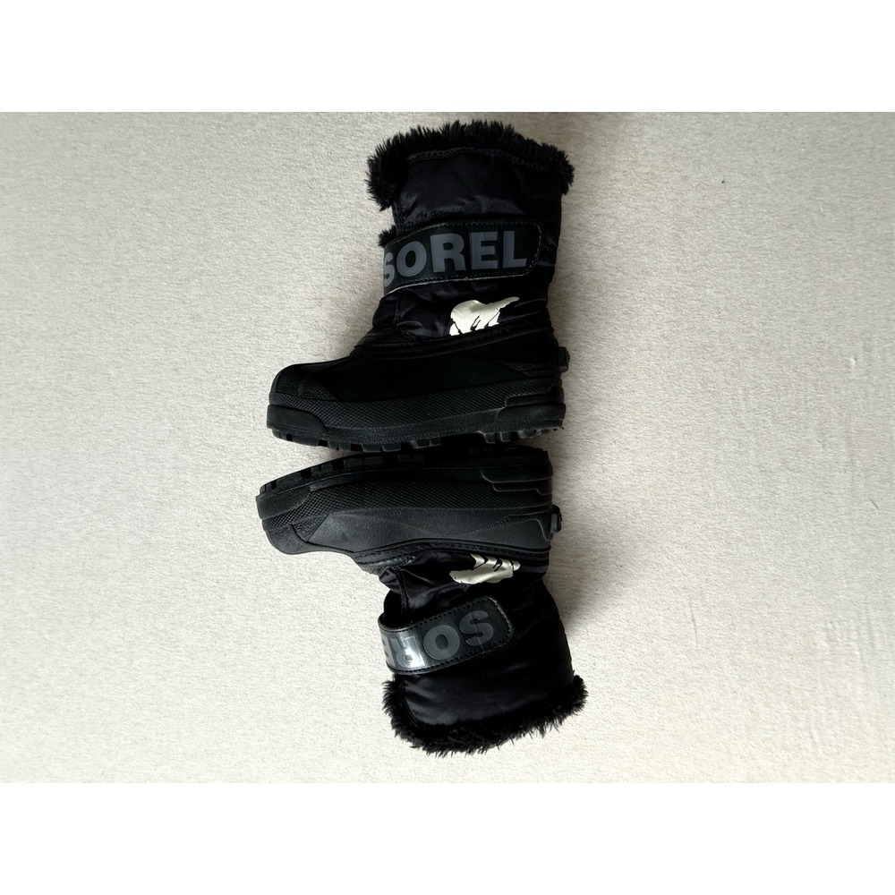 Sorel Toddler Flurry Snow Boots Black City Grey NC1960-010 Size 11